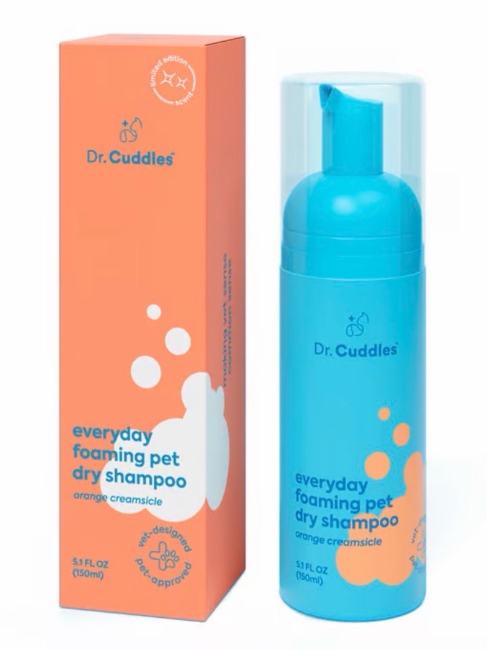 Dr. Cuddles everyday Foaming Pet Dry Shampoo Summer Pawty Scent